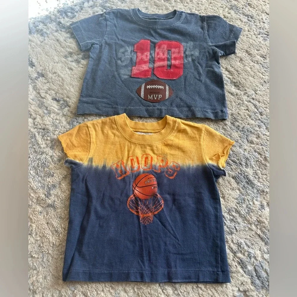 JM Originals Sports Graphic T-Shirt Bundle 2pc Retro Athleisure 18/24M